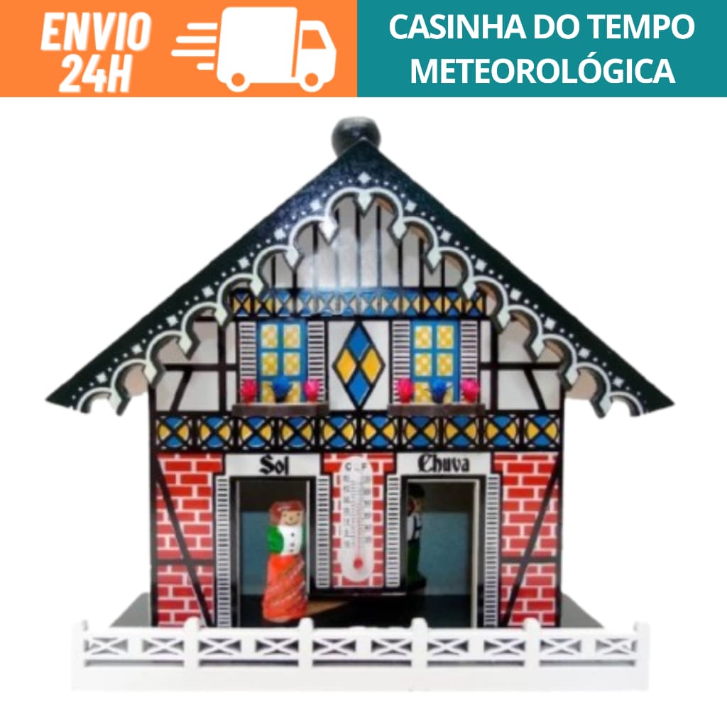 Casinha Do Tempo Meteorologica Sol E Chuva Decoração Artesanal