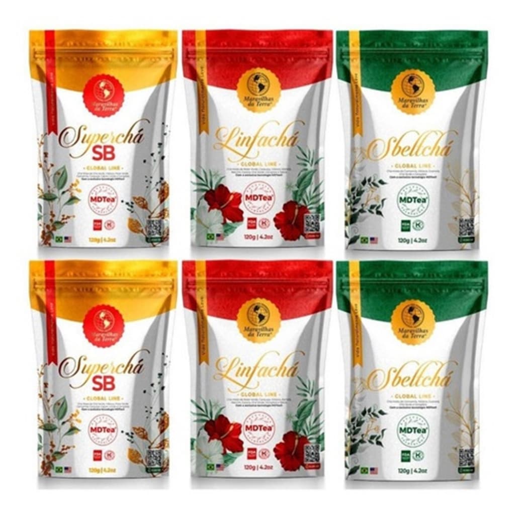 Kit 6 Chás Maravilhas da Terra - 2 Unidades de Cada