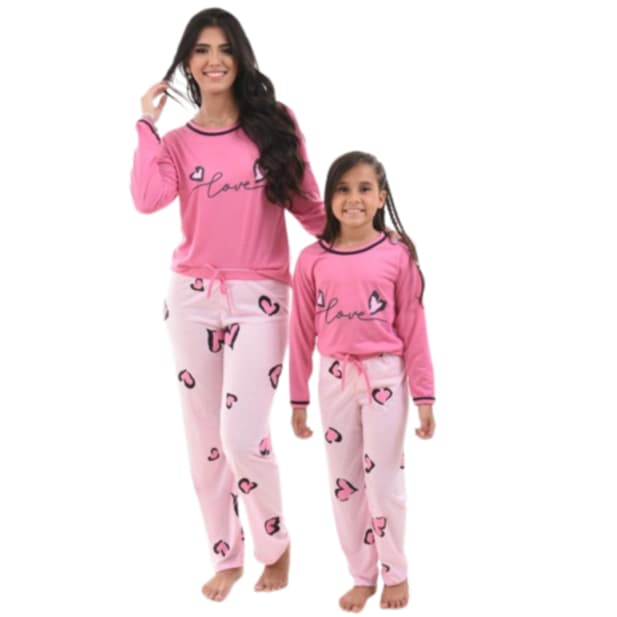 Pijama mãe e filha Longo Feminino Inverno pijama mae e filha inverno tal mae tal filha inverno