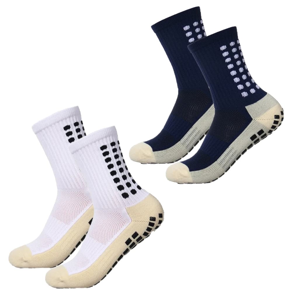 Kit 2 Pares Meia Antiderrapante Futebol Esportiva Cano Médio