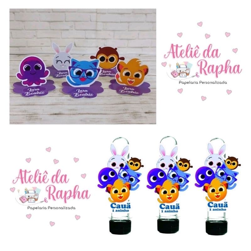 KIT 10 APLIQUES PARA TUBETE DE 13 CM + 10 APLIQUES PARA CAIXINHA OU LATINHA DE ACRÍLICO 5CM (TODOS OS TEMAS) PERSONALIZADOS
