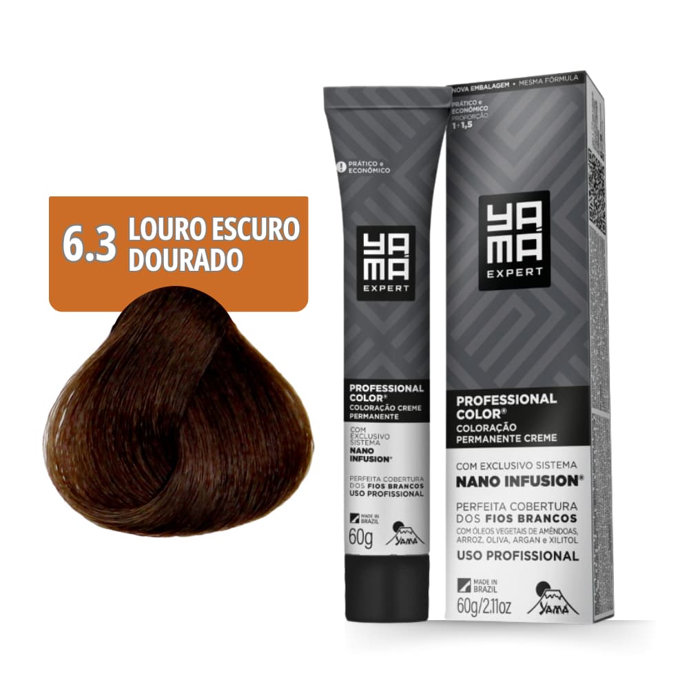 Coloração Yamá Creme Professional Color Nano Infusion 6.3 Louro Escuro Dourado