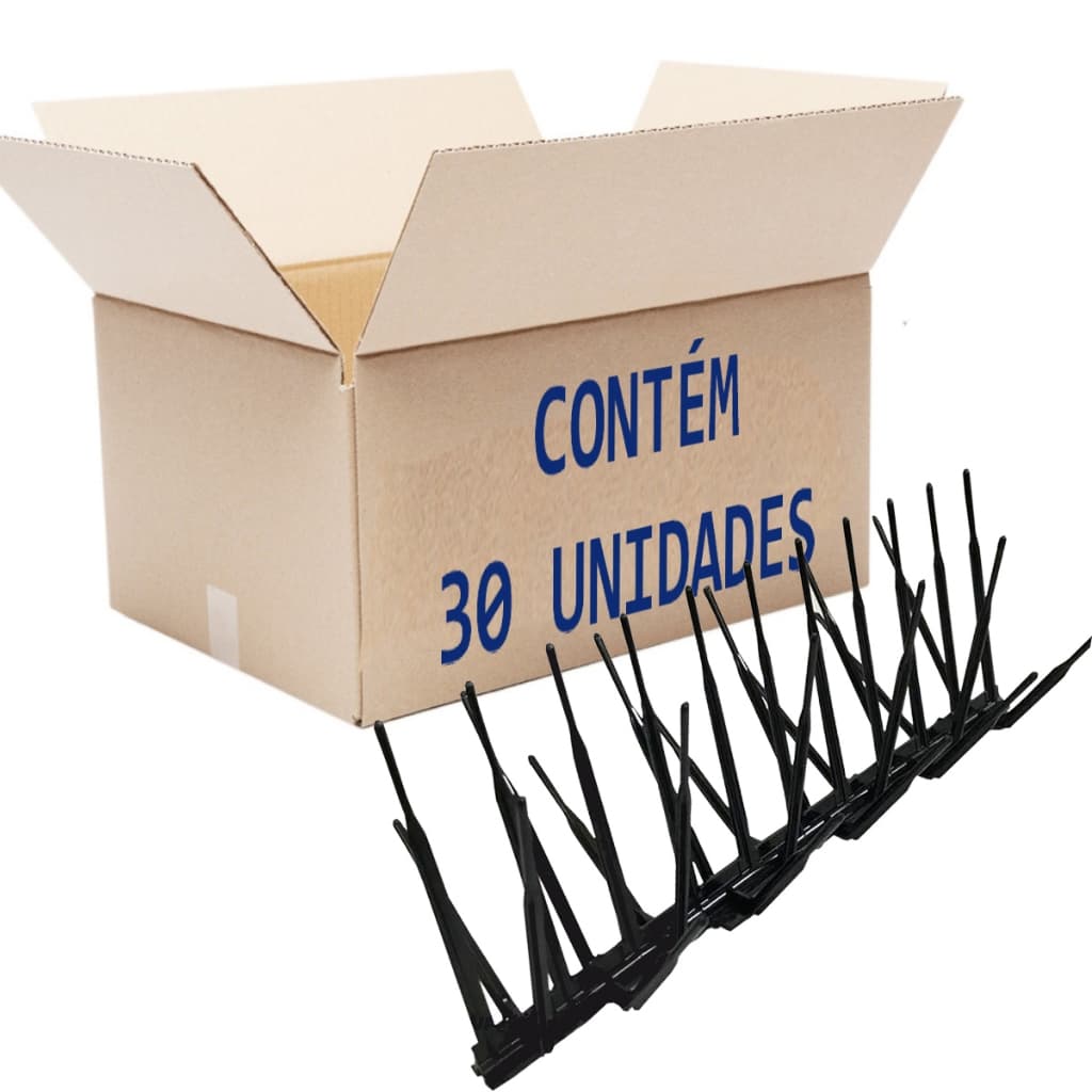 Kit 30 Espículas Anti Pombo Resistentes Espanta Inibe Aves Preta Transparente Branca