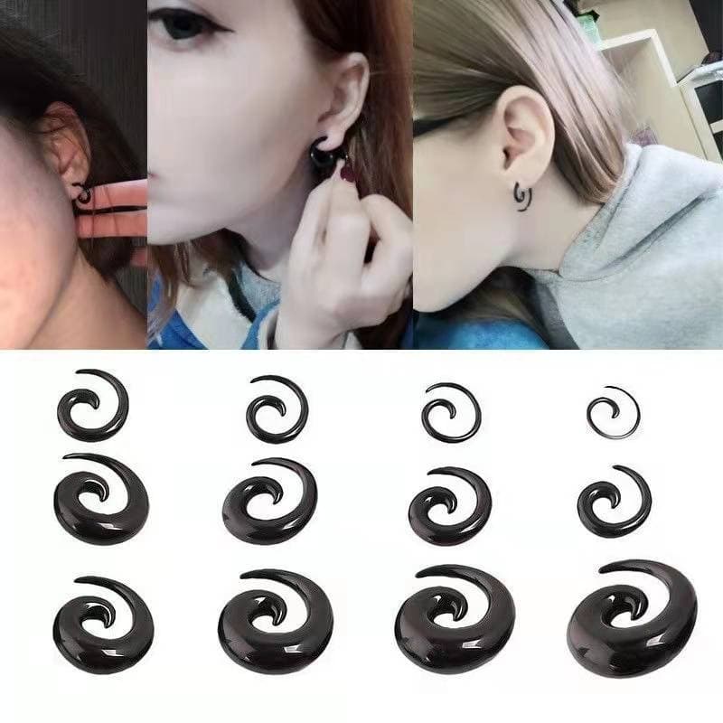 Alargador  Espiral Preto/ Caracol / Expansor 2MM A 10MM