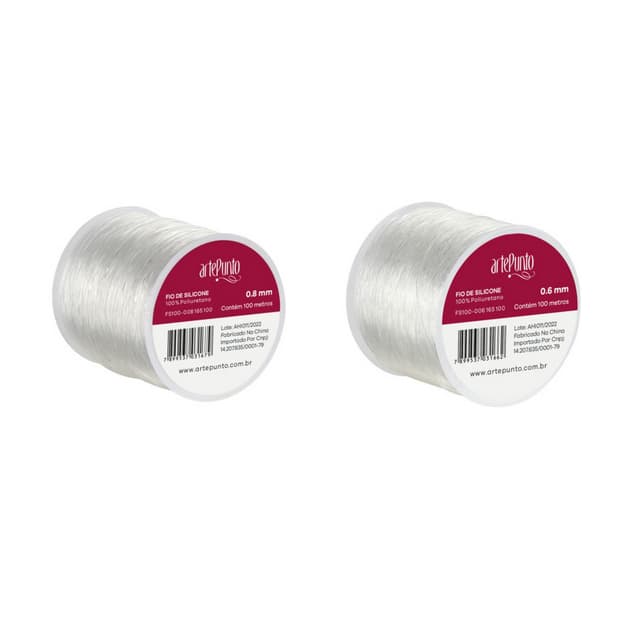 Fio Silicone transparente 0.8mm / 0.6mm