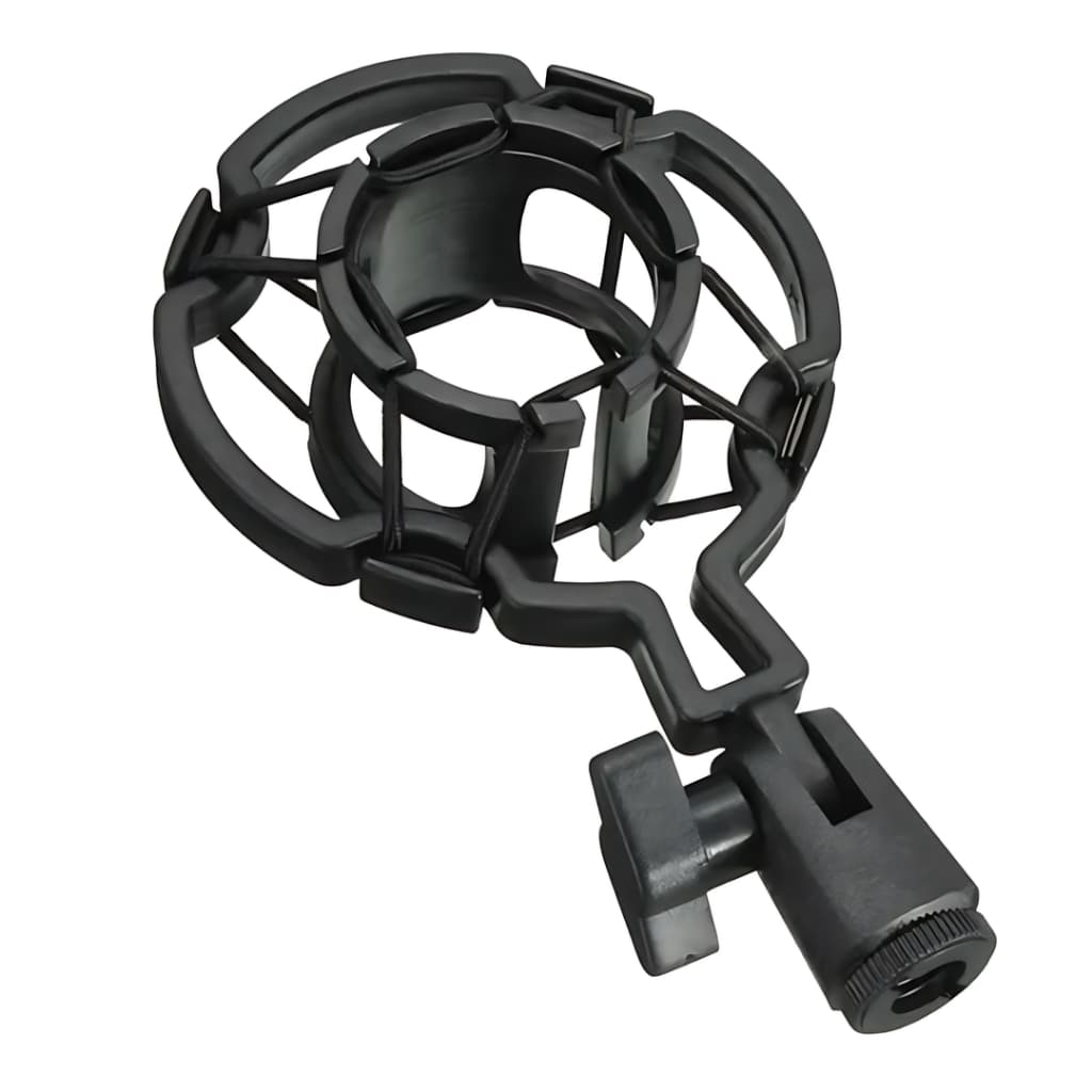 Shock Mount P/ Microfone Condensador Suporte Aranha - Preto