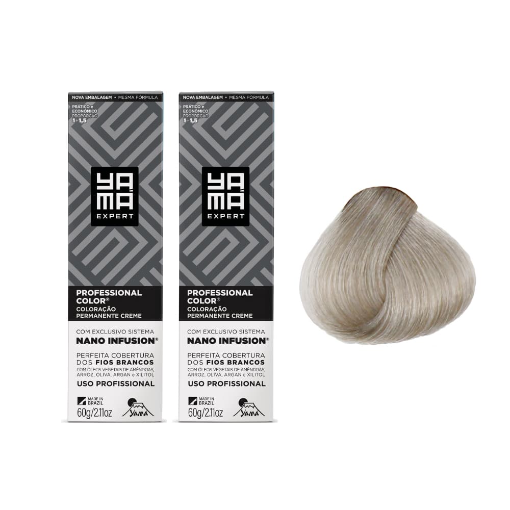 Kit C/2 Coloração Nano Infusion 12.11 Louro Extra Claro Cinza Yamá