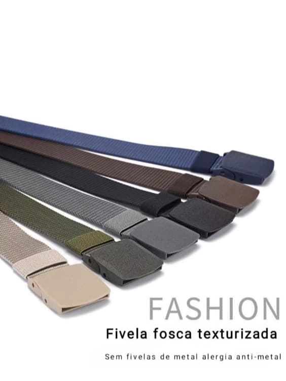 Moda Cinto Largo Masculino Nylon Fivela de Plástico Pronto a Entrega