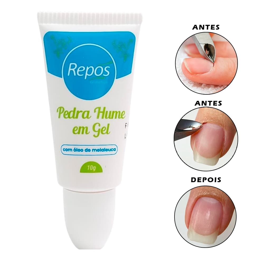Pedra Hume Em Gel C/óleo De Melaleuca Repos - Cicratizante de Cutículas - Efeito Imediato