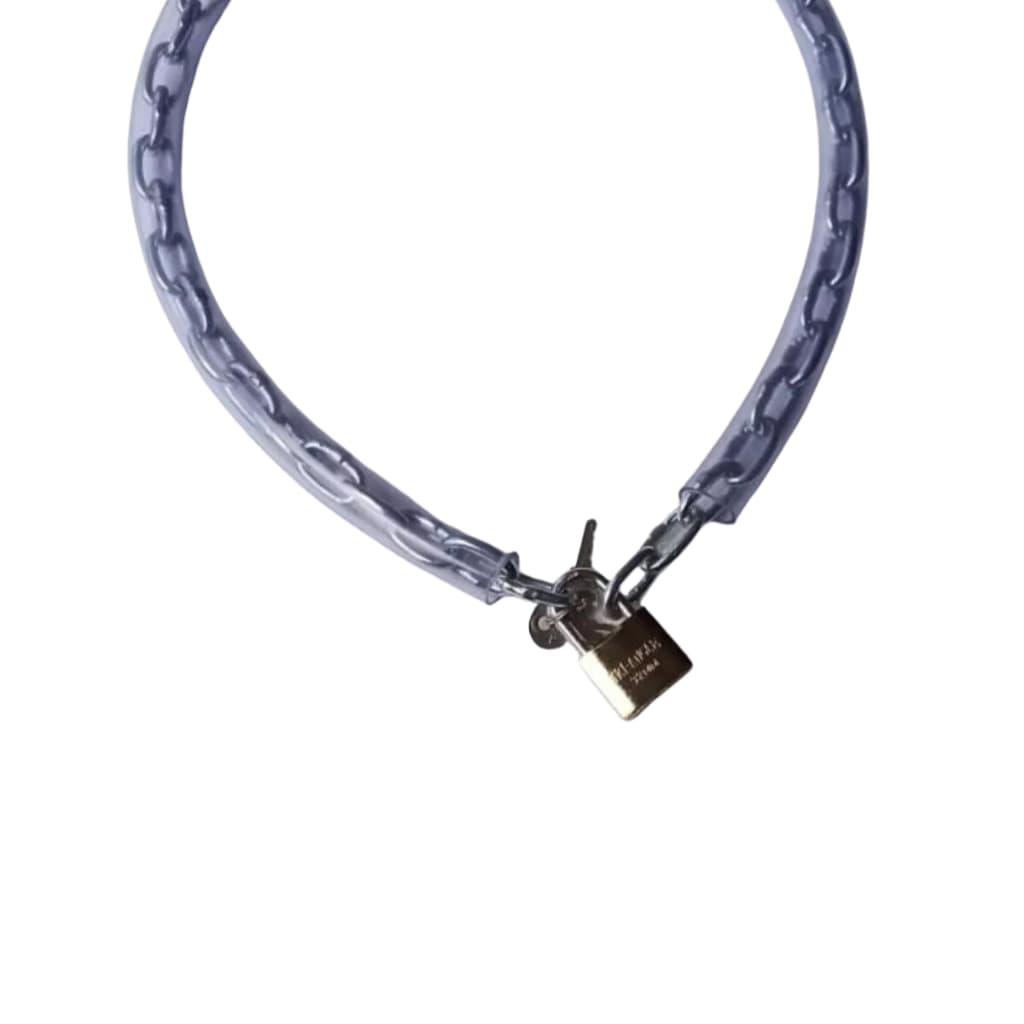 CORRENTE COM CADEADO 25MM PARA BICICLETA 5mm/60cm ENCAPADA/O 1 PEÇA