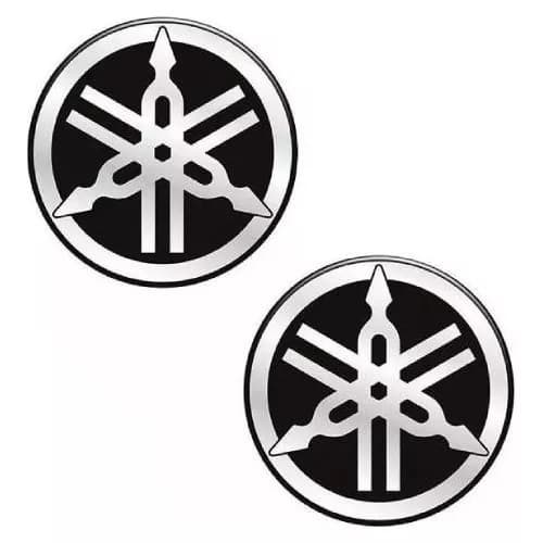 Kit Adesivo Logo Yamaha 5cm Cromado Resinado (PAR)