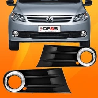 Grade Moldura Farol Milha Gol Voyage G5 Com furo Cromado