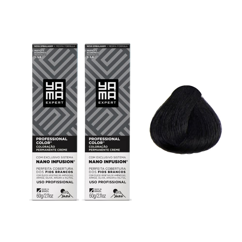 Kit C/2 Coloração Nano 1.0 Preto - Yamá