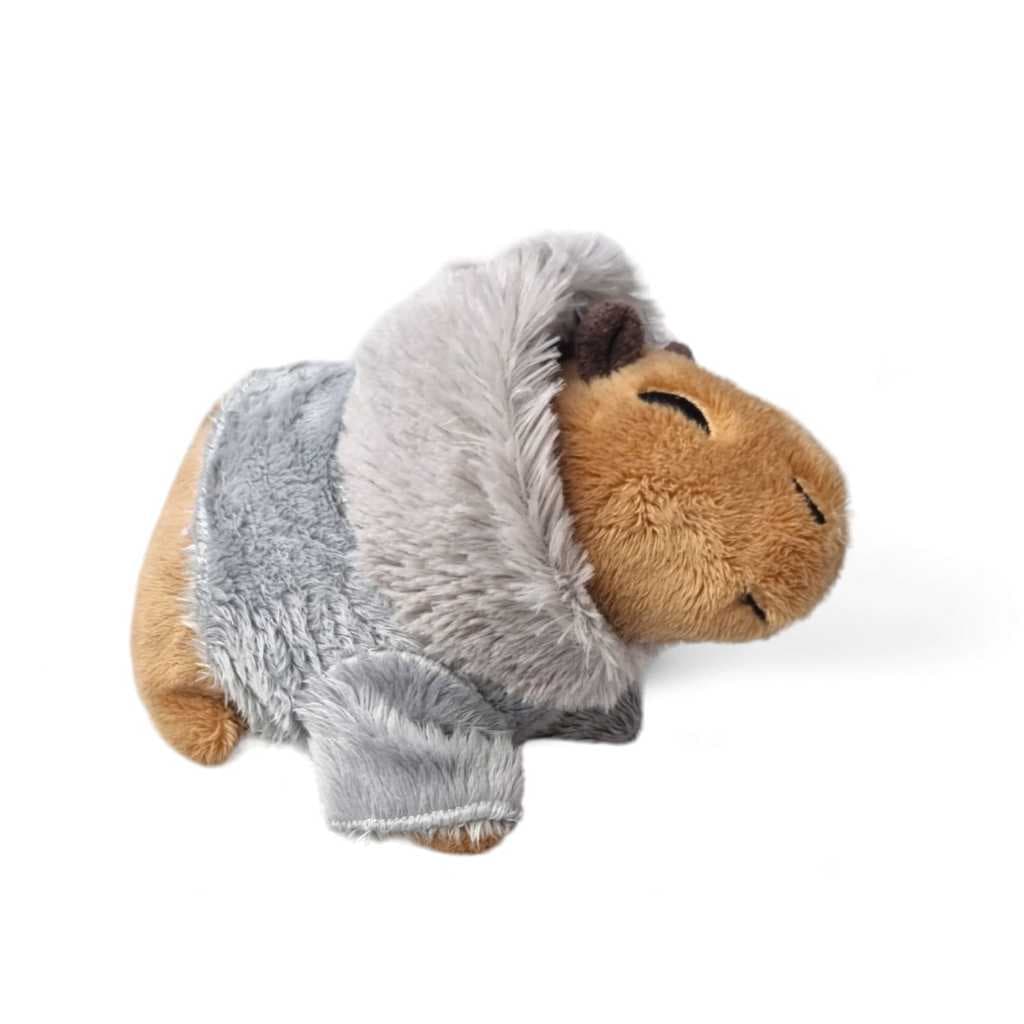 Brinquedos De Pelucia Capivara Filó C/ Capuz Inverno - Cinza