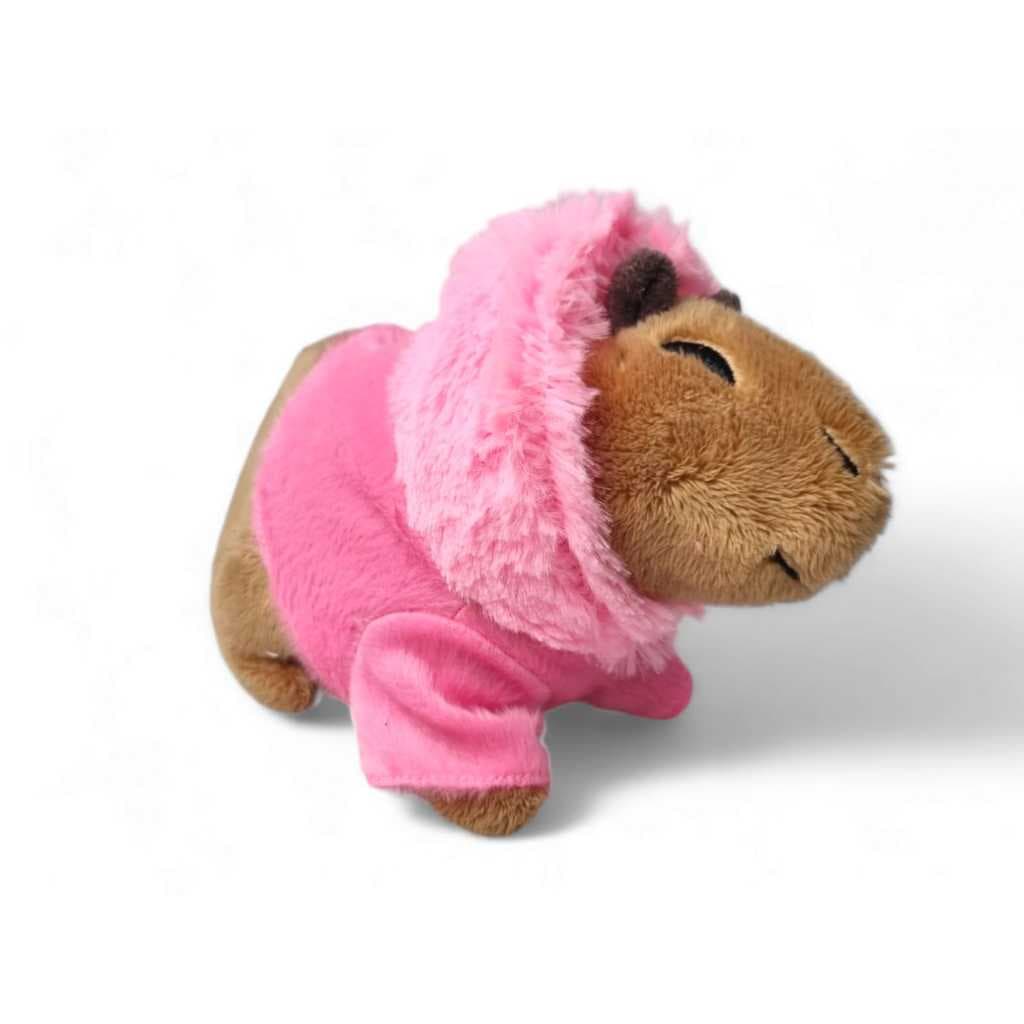 Brinquedos De Pelucia Capivara Filó C/ Capuz Inverno - Rosa