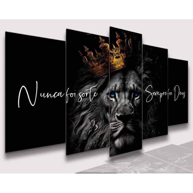 Quadro Decorativo Mosaico Jesus Cristo Leão de Juda e o Cordeiro Kit de Quadros Decorativos Conjunto