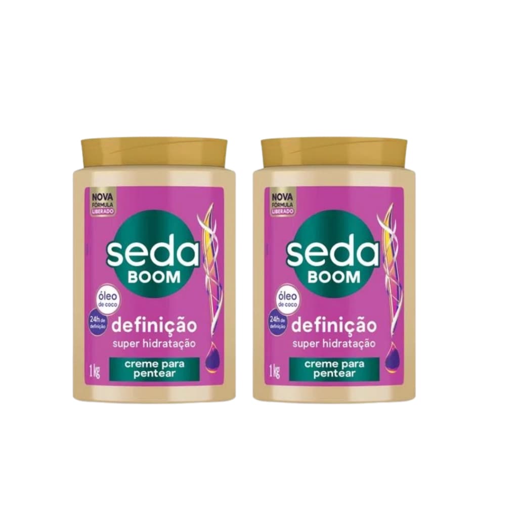 Kit c/2 Creme Para Pentear Seda Boom Definição Super Hidratação 1kg