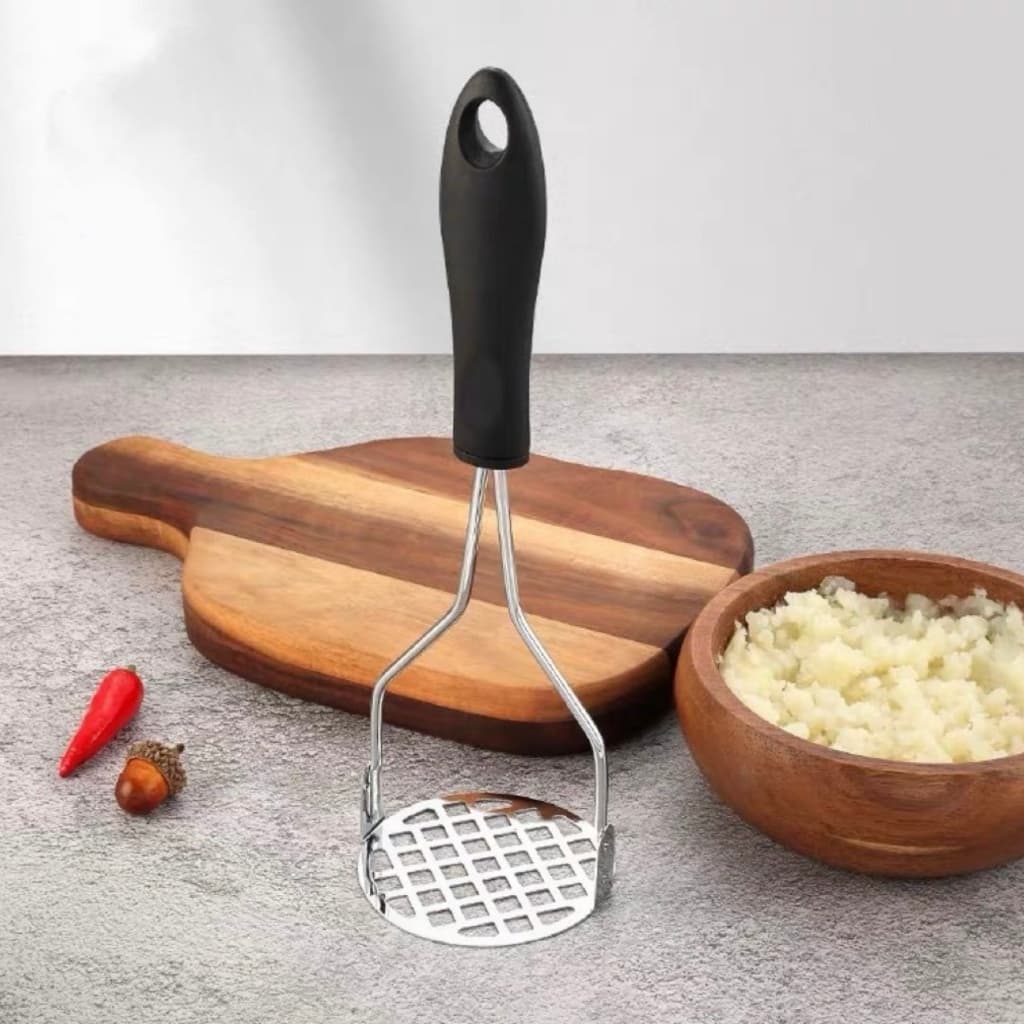 Amassador De Batata e Legumes Para Pure - Inox Com Cabo de  Plastico