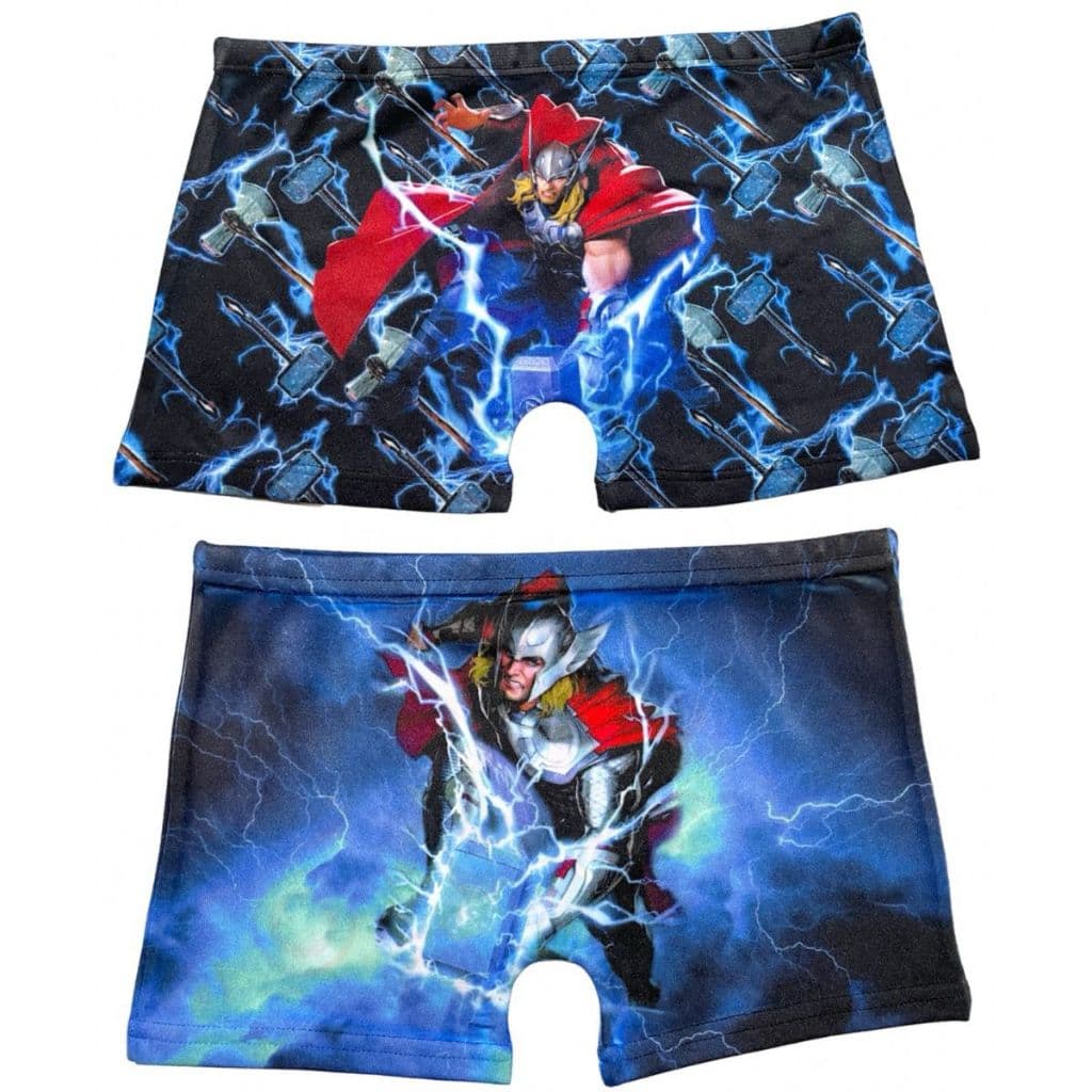 Kit 2 Cuecas Infantil Sublimada do Thor com Elástico Embutido