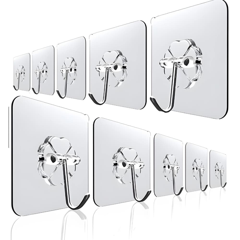24 Peças Ganchos Adesivos Parede Pendurar Multifuncional Autocolante Cozinha Quarto Banheiro