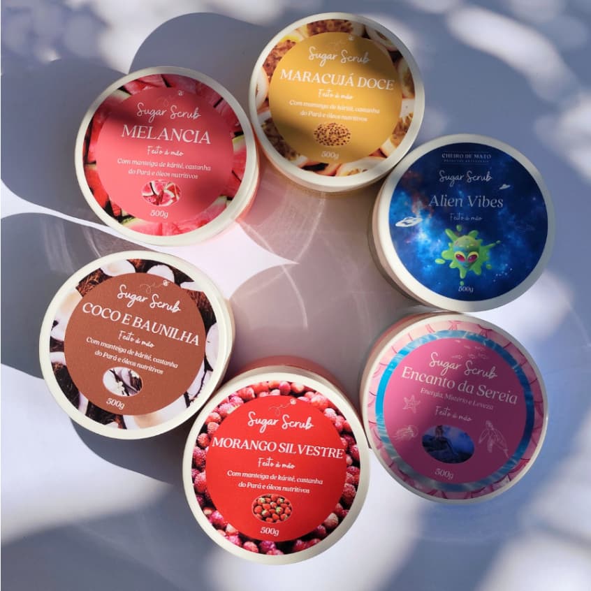 Sugar Scrub Esfoliante Corporal Artesanal 500g Potão Diversas Fragrâncias