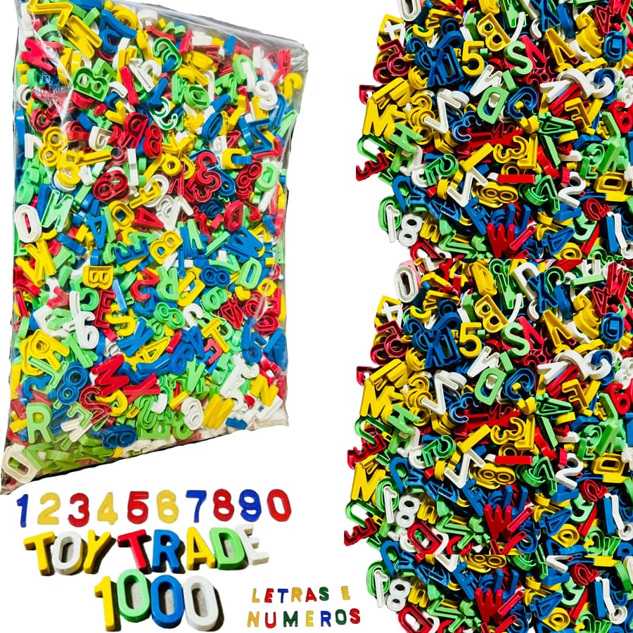 Sacola Alfanumérica Toy Trade Letras e Números Coloridos Alfabeto Móvel Brinquedo Educativo Infantil