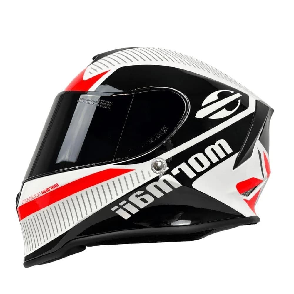 Capacete Mormaii M1 Streak Neon Branco Vermelho Brilho