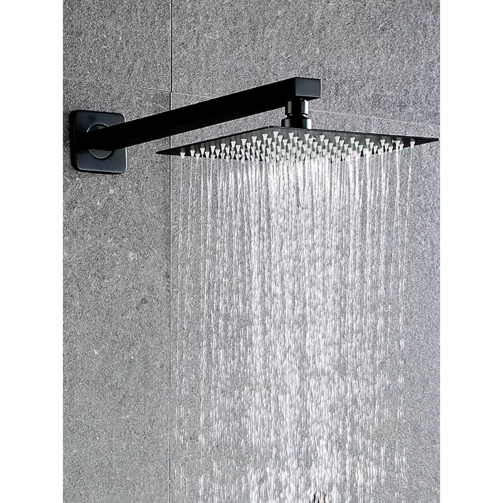 Chuveiro Preto Fosco Ducha Grande De Alta Pressão Aço Inox 201 a Gás Área Externa Maleável Flexível