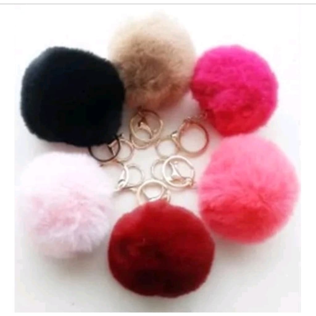 kit 10 chaveiros pompom médio pequeno felpudo pelúcia mochila moda chave