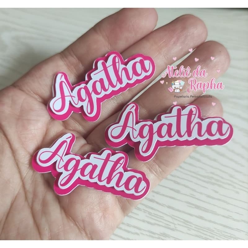 Aplique Nome em Camadas ou Nome +Idade Medindo 5cm (Todas as Cores) Personalizado
