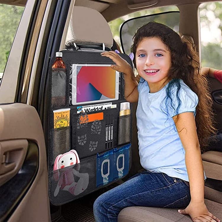 Bolsa multifuncional para armazenamento de assento de carro, bolsa anti-chute para encosto de carro