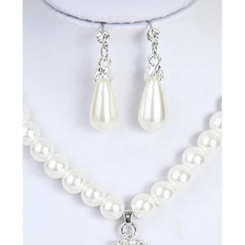 Mãe ,Mãe ,Mãe !!!! Colar E Brincos Melhada De Pérolas Branco