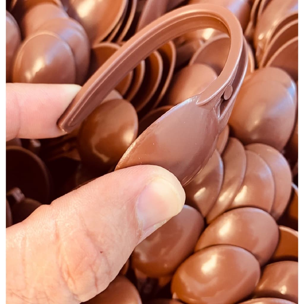 300~800 🥄Colheres  Marrom  Descartáveis Reforçadas Flexíveis para Sobremesa e Sorvete 🍦