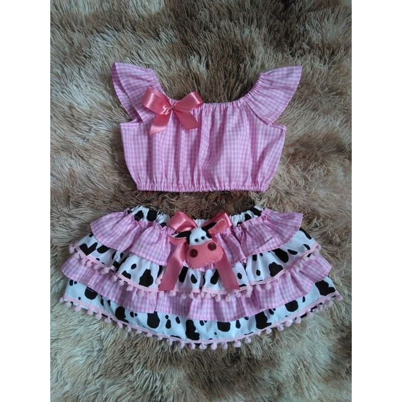 Conjunto fazendinha rosa