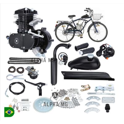 Motor  Completo 80cc 1 velas P/ Bicicleta Motorizada NAKASAKI