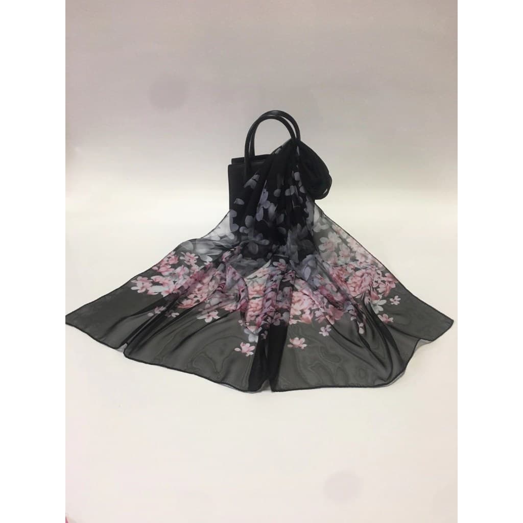 echarpe de chiffon estampa estilo de japones