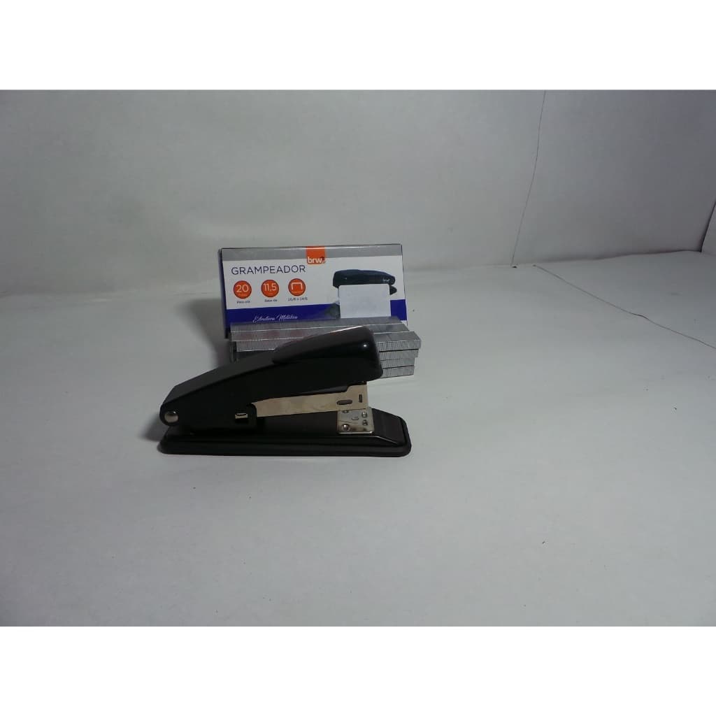 Grampeador Metal para 20 Folhas 11,5cm GP1000 Brw  + 5mil Grampos