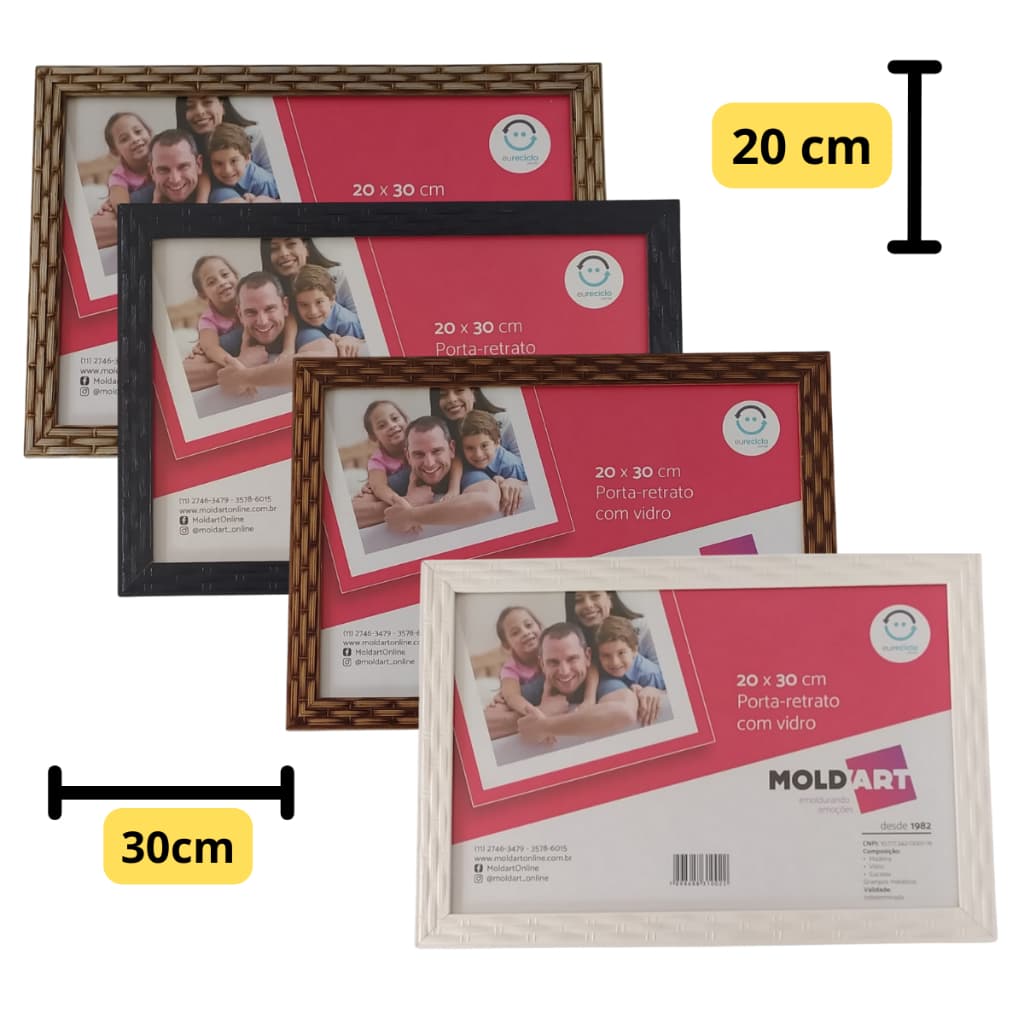 Porta Retrato Certificado e Diploma de Madeira Moldart com Vidro 20x30 Diversas Cores