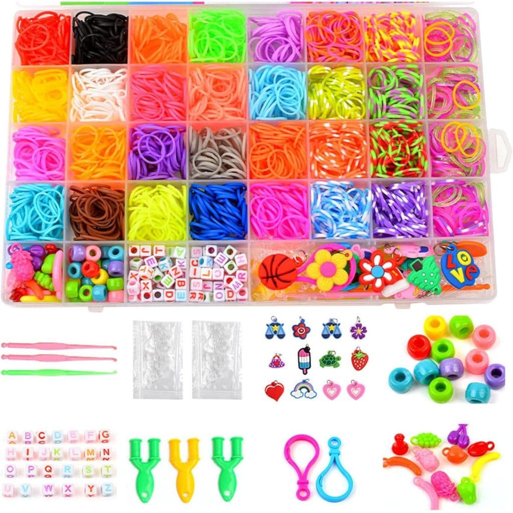 kit de elásticos coloridos pulseira divertidas temáticas diversos letrinhas para criança pingentes 15116