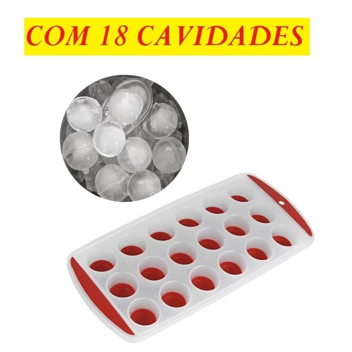 OFERTA Forma De Gelo 18 Cubos 25X11CM Cavidades Redondo Com Fundo Flexível Silicone Para Cozinha