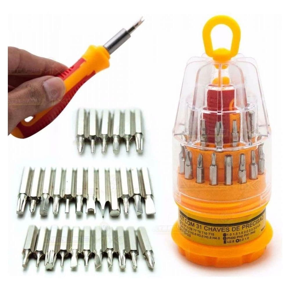 Kit Jogo Ferramenta 31 Chaves - Alen Torx Fenda Philips