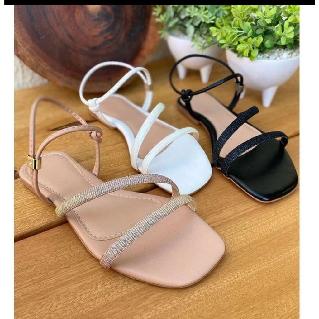 Sandália Feminina Rasteira Lançamento Cores Da Moda Verão Blogueirinha