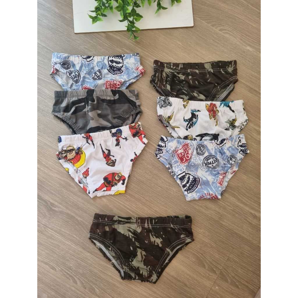 Cueca infantil. Kit com 7 unidades.