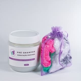 Kit 1 Pré Shampoo Hidratação Profunda recupera danos pós químicas 230g + 1 kit de toucas de banho e touca térmica