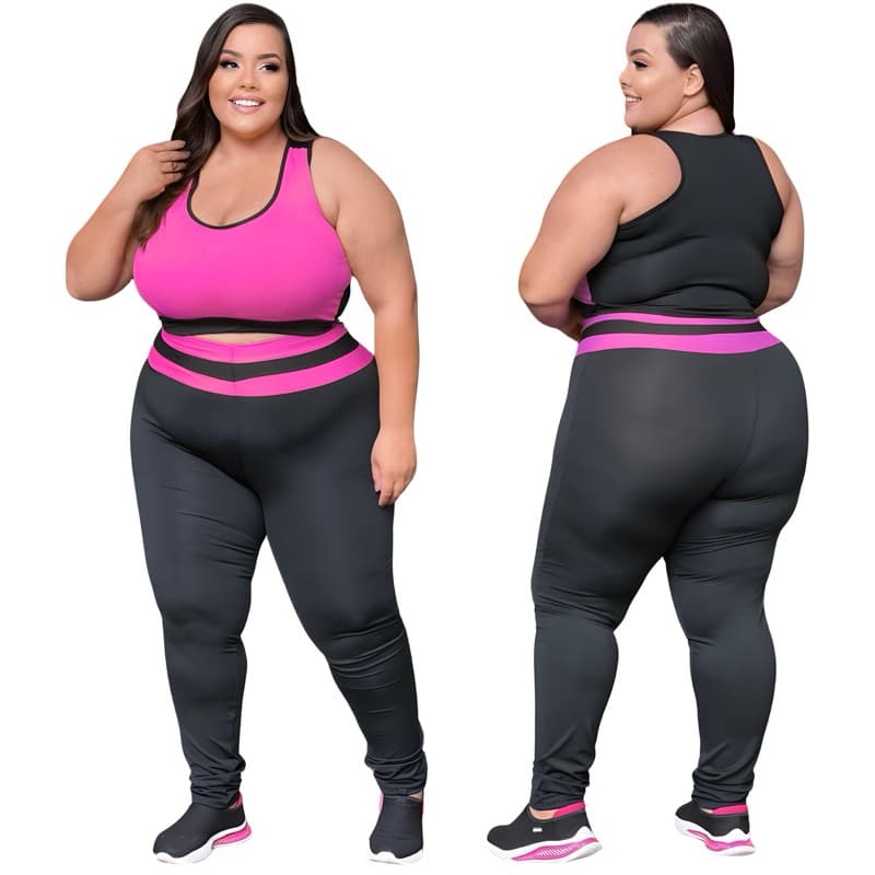 Conjunto academia Calça legging e Top PREMIUM PLUS SIZE GG ao EXGG feminino Curves