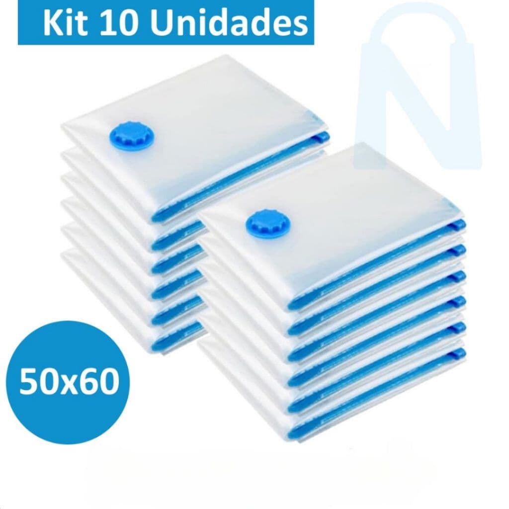 Kit Sacos a Vácuo Roupas Hermético 50x60cm Edredom Toalhas Roupas