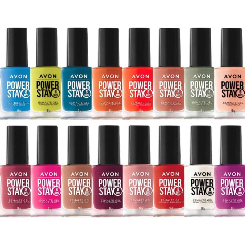 Esmalte Cremoso Gel Avon Power Stay 9g ou Cobertura Brilhante Gel para Esmaltes ou Crushed Crystals