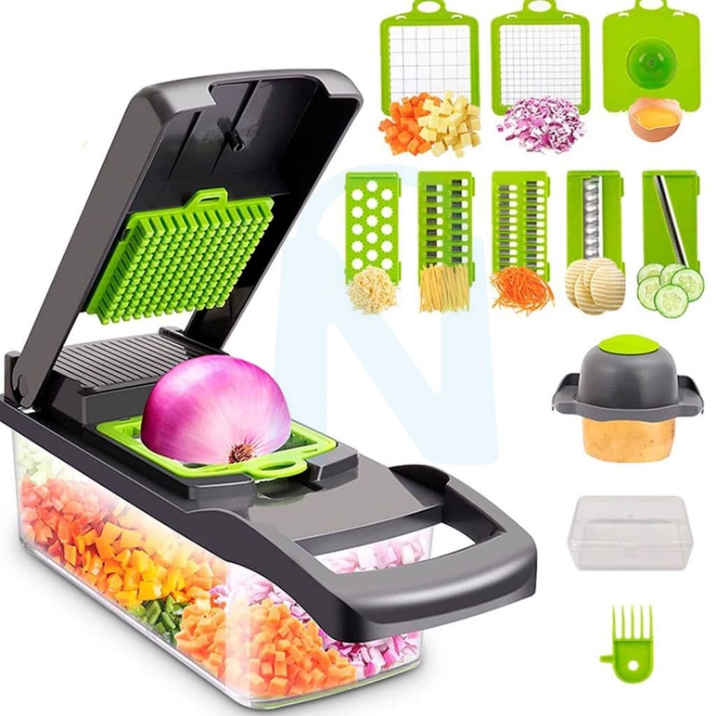 Kit Ralador de Legumes Fatiador Cortador Ralador Descascador Alimentos Frutas + Espremedor de Limão