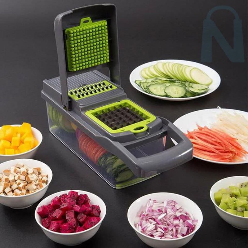 Kit Ralador de Legumes Fatiador Cortador Descascador Alimentos Frutas + Espremedor de Limão inox