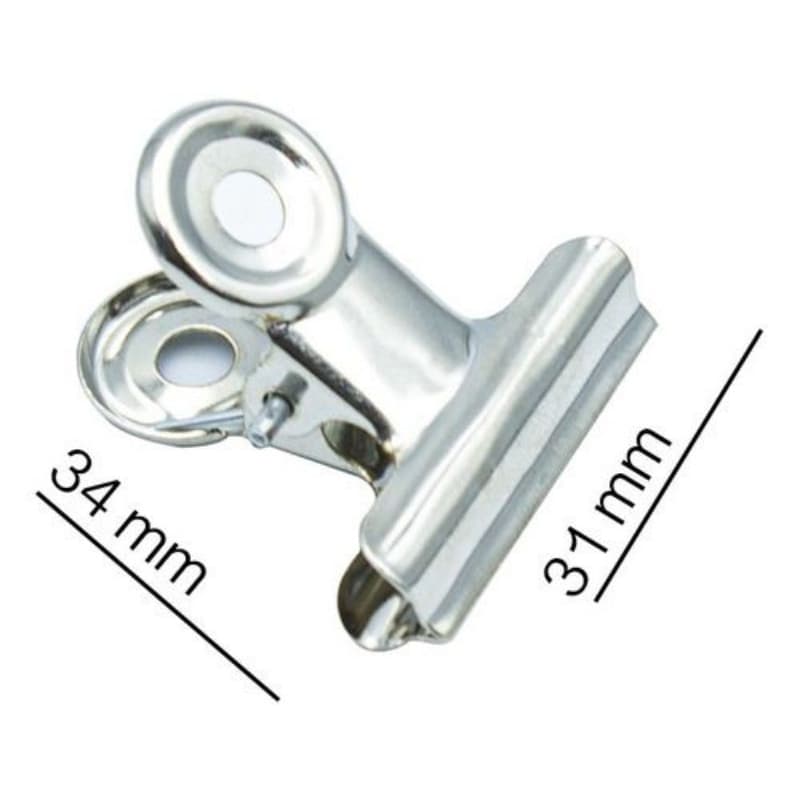 Kit Presilhas Grampo Metal Prata Para Unhas De Gel Curvatura C Tamanho 31mm